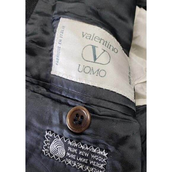 Valentino Uomo Men's Gray Stripe Double-Breasted Wool Suit Jacket Blazer Sz 38 - Picture 16 of 16